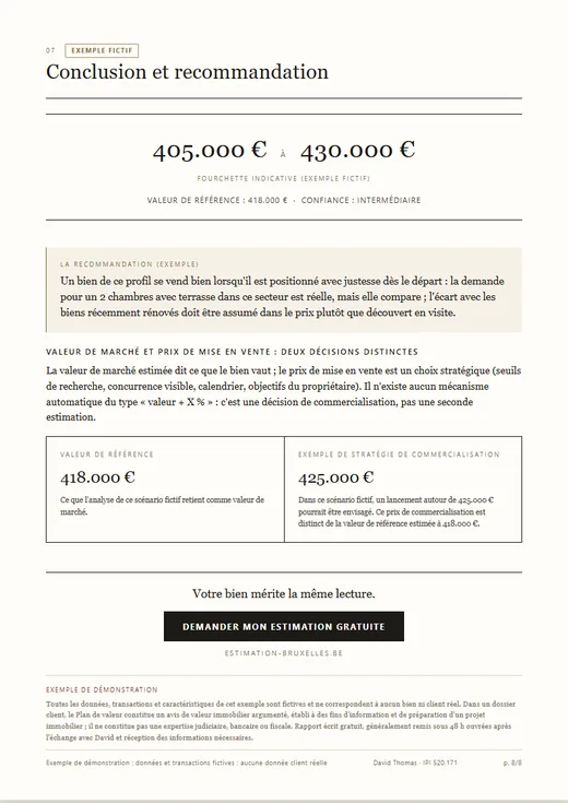 Exemple de conclusion d'un Plan de valeur